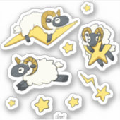 Extra RAM - Sheep with Stars Computer Science Pun シール (正面)