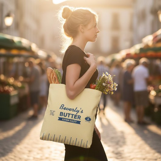 Extra Salty Funny Foodie Stick of Butter Yellow トートバッグ