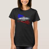 Extraterrestrial Space Craft American Flag Men Wom Tシャツ (正面)