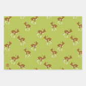 extravantes Taubendekor , Bambi und Pudelmuster  ラッピングペーパーシート (正面3)