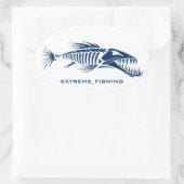 EXTREME_魚釣り 楕円形シール (バッグ)