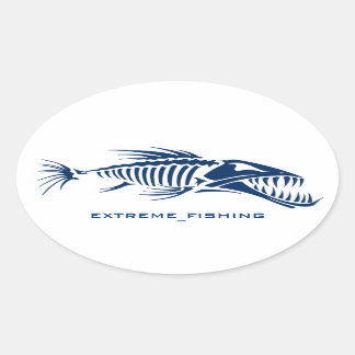 EXTREME_魚釣り 楕円形シール