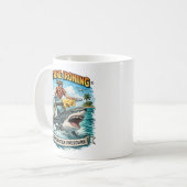 Extreme Ironing Shark Mug コーヒーマグカップ (正面左)