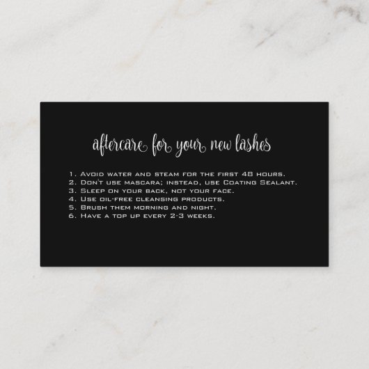 Extreme Lash Extensions美しいコンサルタント専門家 名刺 (裏面)