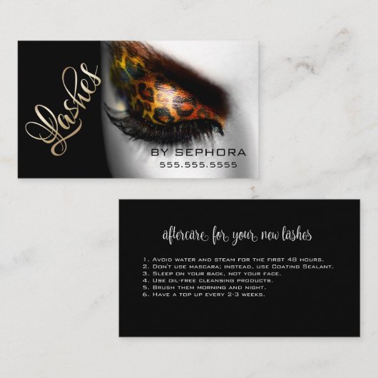 Extreme Lash Extensions美しいコンサルタント専門家 名刺 (正面/裏面)