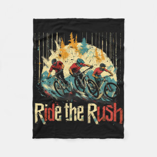 Extreme Mountain Biking Adventure Ride  フリースブランケット