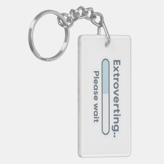 Extroverting.. Please Wait funny キーホルダー (正面左)