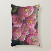 Exuberance pink flower painting アクセントクッション (正面(垂直))