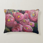 Exuberance pink flower painting アクセントクッション (裏面)