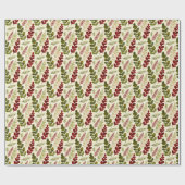 Exuberant Botanical Branches Red & Green TMF26 ラッピングペーパー (フラット)