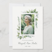 Exuberant Flower & Foliage Frame Funeral Photo 招待状 (正面)