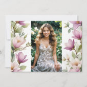 Exuberant Lovely Spring Magnolia Frame Garlands  招待状 (正面)