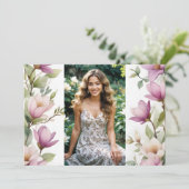 Exuberant Lovely Spring Magnolia Frame Garlands  招待状 (スタンド正面)