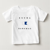 Exumaバハマのアルファ飛び込みの旗 ベビーTシャツ (正面)