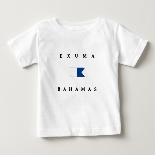 Exumaバハマのアルファ飛び込みの旗 ベビーTシャツ (正面)