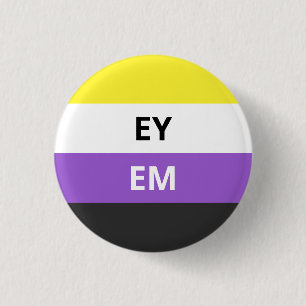 Ey/Emの代名詞の非二進旗のバッジ 缶バッジ