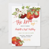 Eye Birthday Partyの編集可能アップル 招待状 (正面)