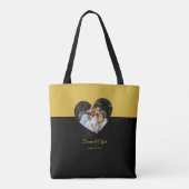 Eye-casing Heart Couple Gold and Black トートバッグ (裏面)