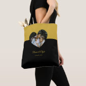 Eye-casing Heart Couple Gold and Black トートバッグ (クローズアップ)