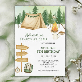 Eye catching birthday Invitation in camping vibe 招待状