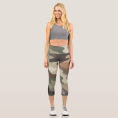 Eye Catching Camouflage Print Stylish カプリレギンス (正面)