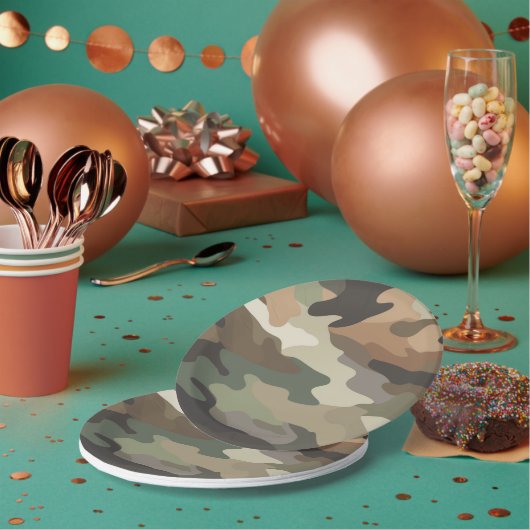 Eye Catching Camouflage Print Stylish ペーパープレート (複数)