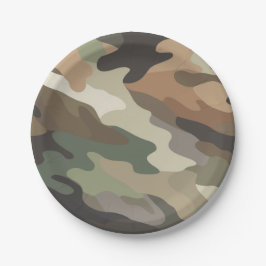 Eye Catching Camouflage Print Stylish ペーパープレート