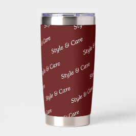 Eye Catching Custom Brand Name Text Pattern Maroon 保温保冷タンブラー