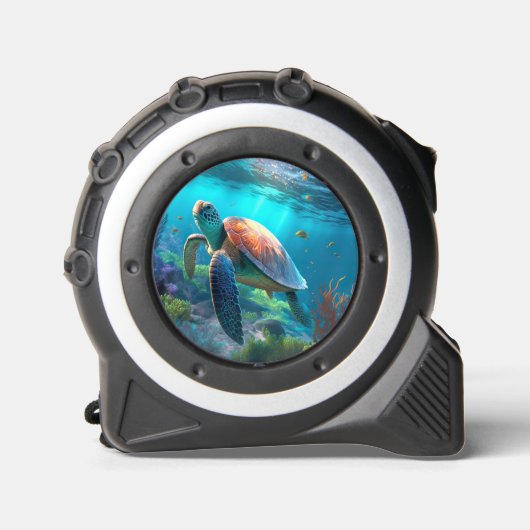 Eye Catching Custom Turtle Image Tape Measure メジャー (正面)