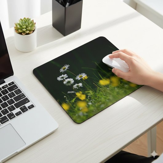Eye Catching Daisy Flower Mouse Pad for Office Com マウスパッド
