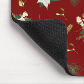 Eye Catching Floral Pattern Deep Red Mouse Pad マウスパッド (コーナー)