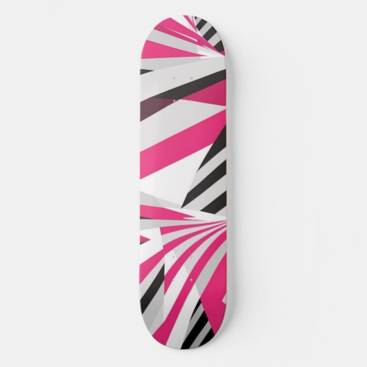 Eye-catching Pink and White Skateboard for Girls スケートボード (正面)
