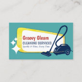 Eye Catching Retro Vacuum House Cleaning 名刺 (正面)