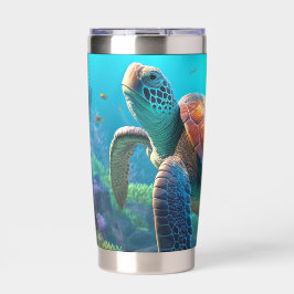 Eye Catching Turtle Image Mark Insulated Tumbler 保温保冷タンブラー
