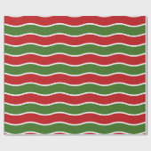 Eye-Catching Wavy Pattern: Red and Green Stripe ラッピングペーパー (フラット)