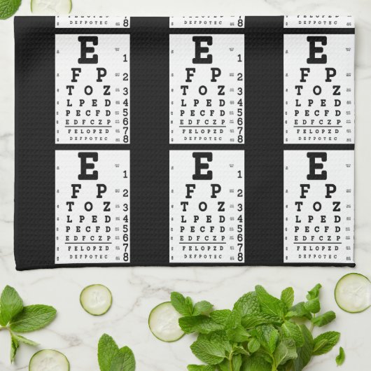 Eye Chart Optometrist キッチンタオル (折り畳み)