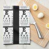 Eye Chart Optometrist キッチンタオル (四つ折り)