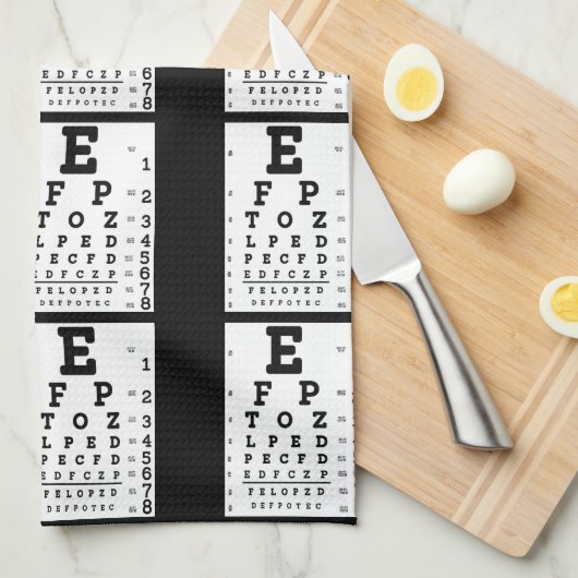 Eye Chart Optometrist キッチンタオル (四つ折り)