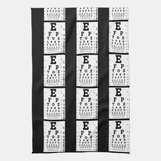 Eye Chart Optometrist キッチンタオル (縦)