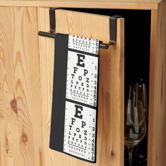 Eye Chart Optometrist キッチンタオル (三つ折り)