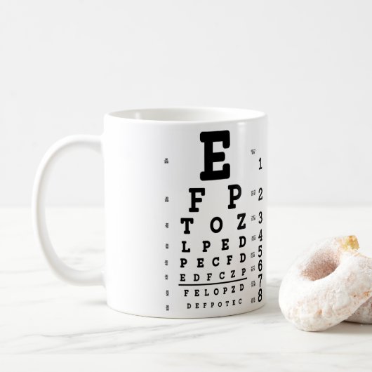 Eye Chart Optometrist コーヒーマグカップ (ドーナツ)