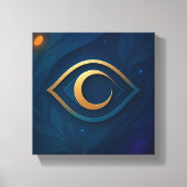 Eye & Crescent Wall Art – Mystical Modern Abstract キャンバスプリント (正面)