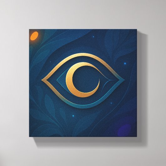 Eye & Crescent Wall Art – Mystical Modern Abstract キャンバスプリント (正面)