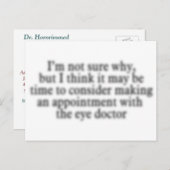 Eye Doctor年次試験リマインダーポストカード ポストカード (正面/裏面)