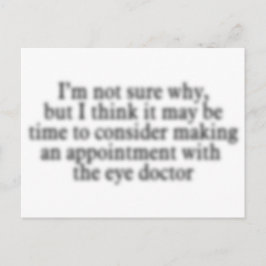 Eye Doctor年次試験リマインダーポストカード ポストカード