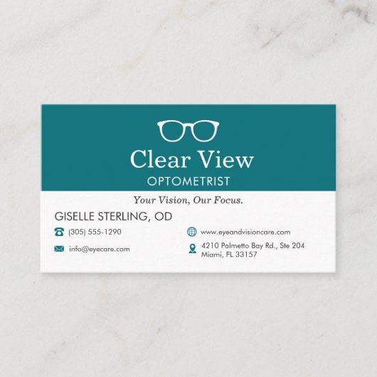 Eye Doctor Appointment Reminder Optometrist 予約カード (正面)