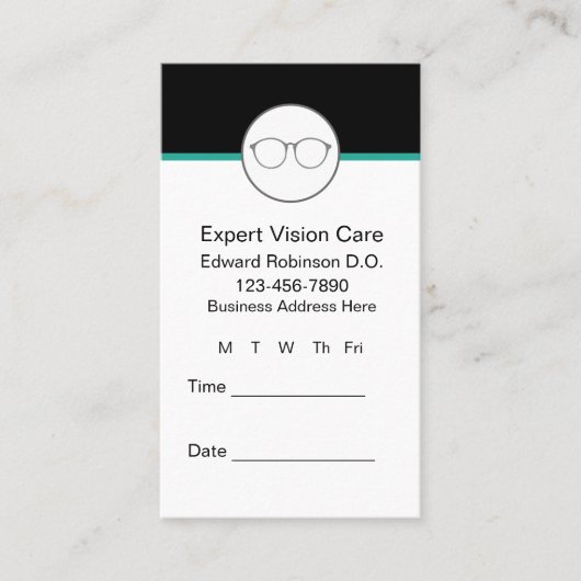 Eye Doctor Ophthalmologist Appointment Cards 名刺 (正面)