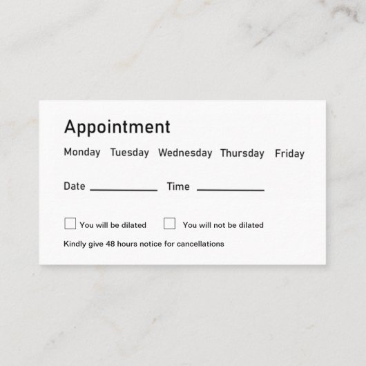 Eye Doctor Optometrist名刺2 名刺 (裏面)