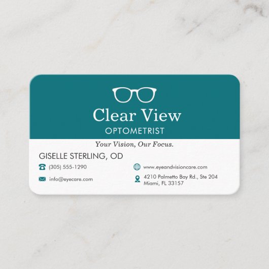 Eye Glass Office Appointment Reminder 名刺 (正面)