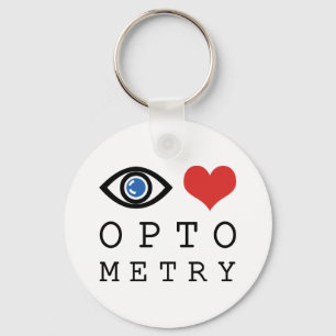 Eye Love Heart Optometry - 視力検査表の文字の眼科医 キーホルダー